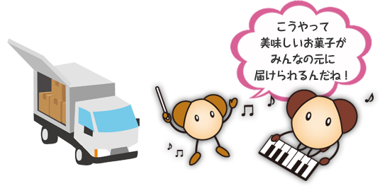こうやって美味しいお菓子がみんなの元に届けられるんだね!